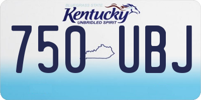 KY license plate 750UBJ