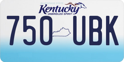 KY license plate 750UBK