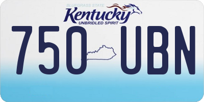 KY license plate 750UBN