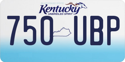 KY license plate 750UBP