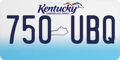KY license plate 750UBQ