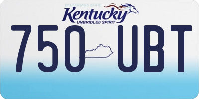 KY license plate 750UBT