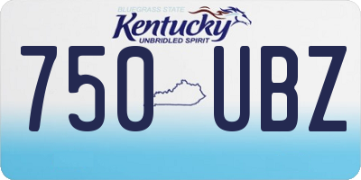 KY license plate 750UBZ