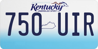 KY license plate 750UIR