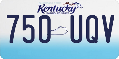 KY license plate 750UQV