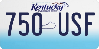 KY license plate 750USF