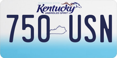 KY license plate 750USN