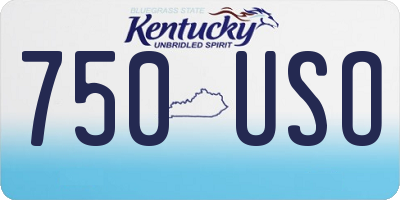 KY license plate 750USO