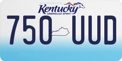 KY license plate 750UUD