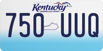 KY license plate 750UUQ