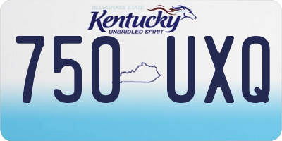 KY license plate 750UXQ