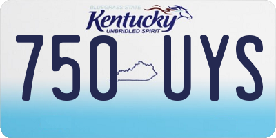 KY license plate 750UYS