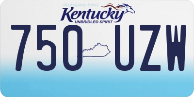 KY license plate 750UZW