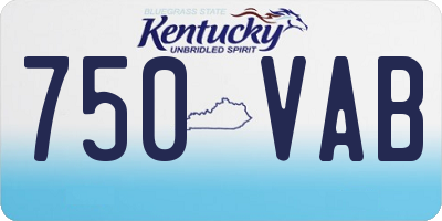 KY license plate 750VAB