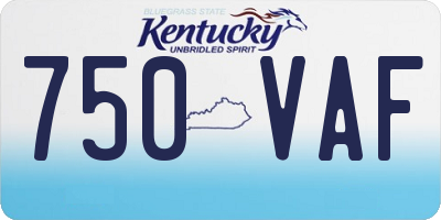 KY license plate 750VAF