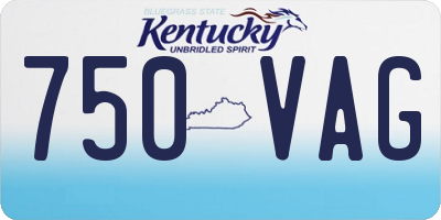 KY license plate 750VAG