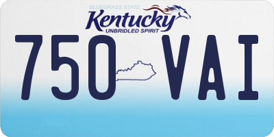 KY license plate 750VAI