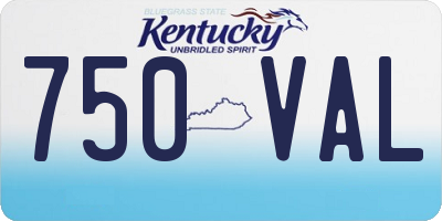 KY license plate 750VAL