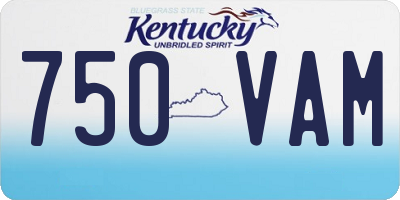KY license plate 750VAM