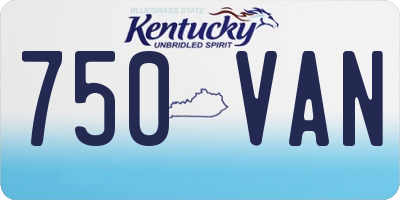 KY license plate 750VAN