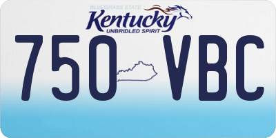 KY license plate 750VBC