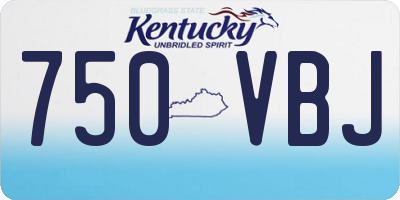 KY license plate 750VBJ