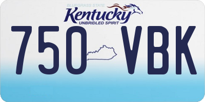 KY license plate 750VBK
