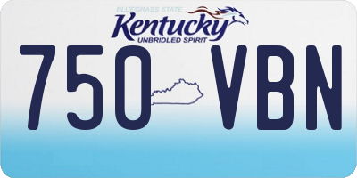 KY license plate 750VBN