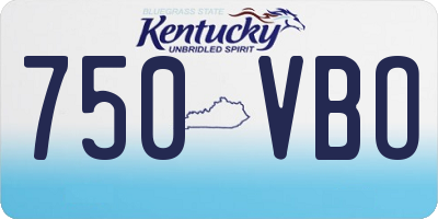 KY license plate 750VBO