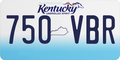 KY license plate 750VBR