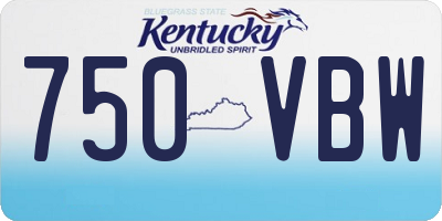 KY license plate 750VBW