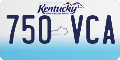 KY license plate 750VCA