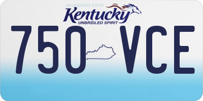 KY license plate 750VCE
