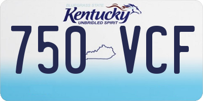 KY license plate 750VCF