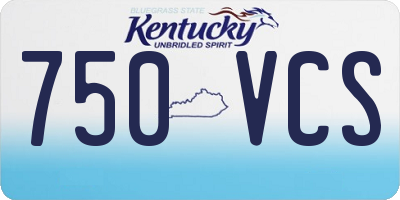 KY license plate 750VCS