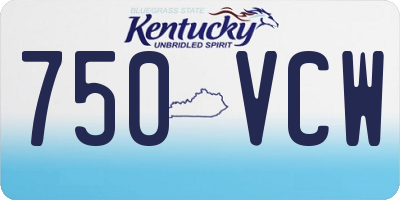 KY license plate 750VCW