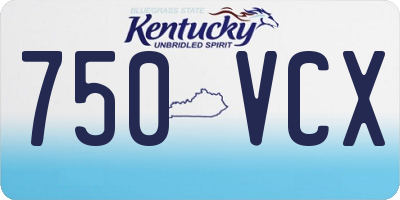 KY license plate 750VCX