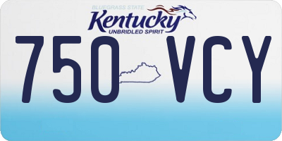 KY license plate 750VCY