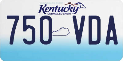 KY license plate 750VDA