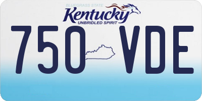 KY license plate 750VDE