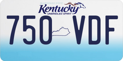 KY license plate 750VDF