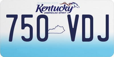 KY license plate 750VDJ