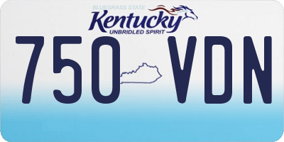 KY license plate 750VDN