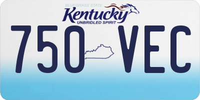 KY license plate 750VEC