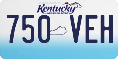 KY license plate 750VEH
