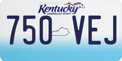 KY license plate 750VEJ