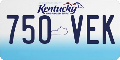 KY license plate 750VEK