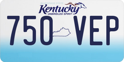 KY license plate 750VEP