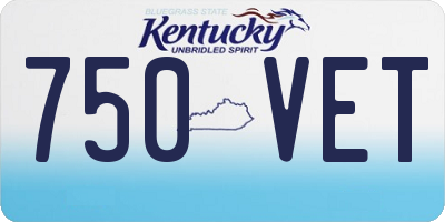 KY license plate 750VET