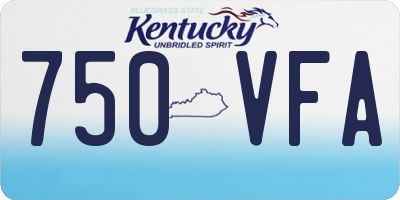 KY license plate 750VFA